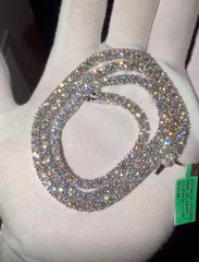 Tennis chain silver with 4mm Mossinite 22in vvs clarity
