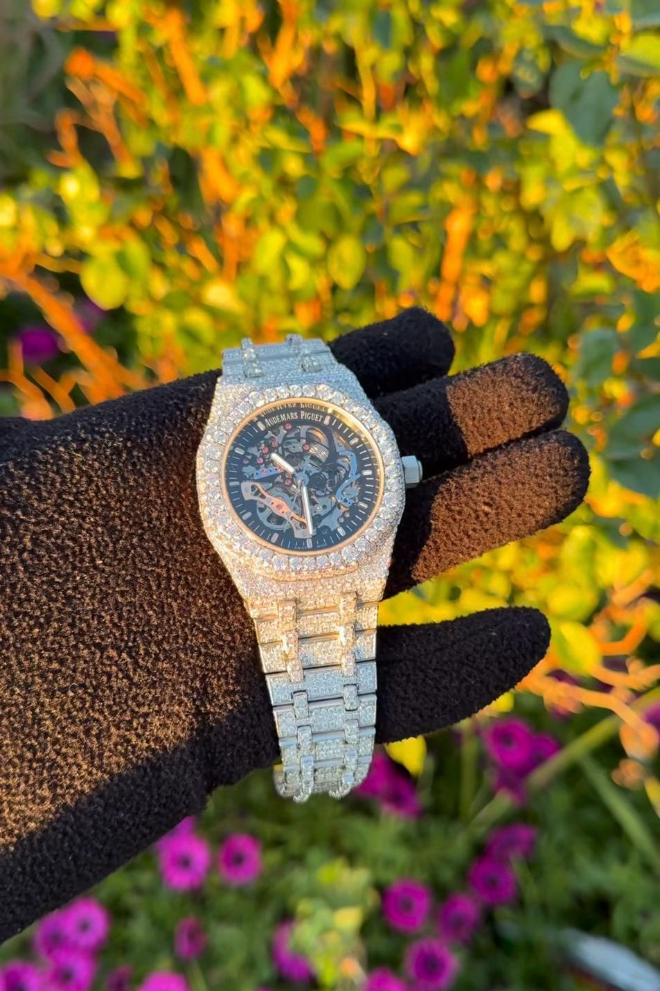 Stainless Steel Automatic Movement 41mm 26 Carat Moissanite Watch fully bussdown Main image
