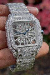 Skeleton Fully Automatic 41mm Moissanite Watch