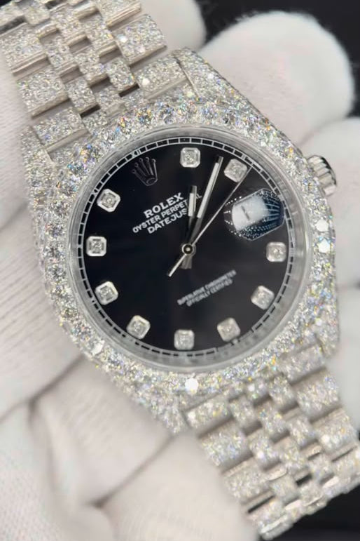 Rolex Stainless Steel 41mm 26 Carat Fully Automatic Moissanite Watch