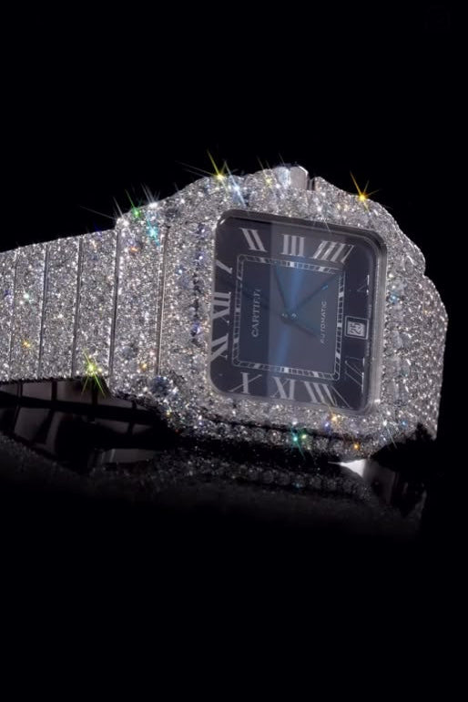 ETA Swiss Stainless Steel 41mm 26 Carat Moissanite Watch