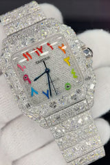 ETA Swiss Stainless Steel 41mm 26 Carat Moissanite Watch