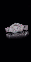 ETA Swiss Stainless Steel 41mm 26 Carat Moissanite Watch
