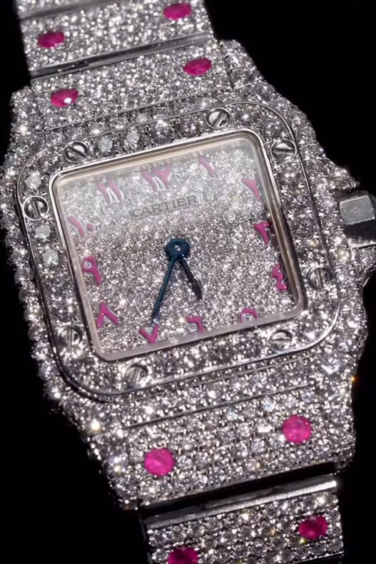 ETA Swiss Stainless Steel 41mm 26 Carat Moissanite Watch