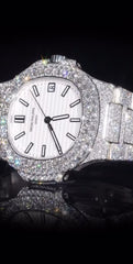 Stainless Steel 41mm 26 carat Moissanite Watch