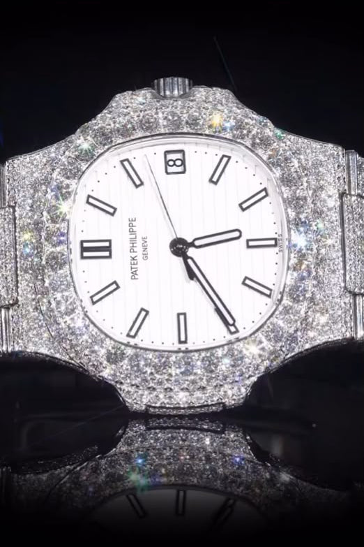 Stainless Steel 41mm 26 carat Moissanite Watch