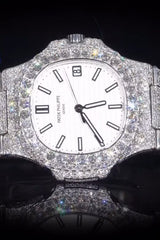 Stainless Steel 41mm 26 carat Moissanite Watch