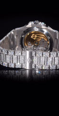 Stainless Steel 41mm 26 carat Moissanite Watch