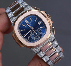 Patek PP Custom Stainless Steel 41mm Automatic Moissanite Watch