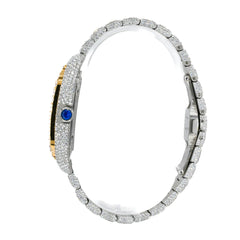 CS SKELETON TWO-TONE | Stainless Steel 41mm Moissanite Watch |20CT