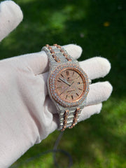 Bust Down Moissanite Watch | 44MM | 14K White Gold